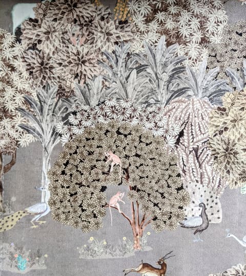 Velvet Curtain Panel: Multicolor Botanical Peacock Design, Custom Length — photo 1